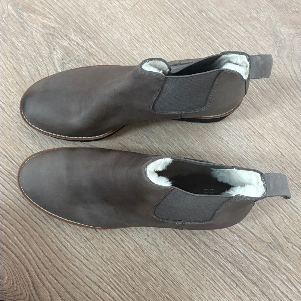 Eileen Fisher Shearling Lined Chelsea Wedge Ankle Boots Size 10 - Picture 7 of 16
